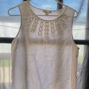 Coldwater Creek white Linen Sleeveless Top